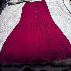 ♥️ 62 Good Luck Gem Flowly skirt  | Open Leg Design maroon small